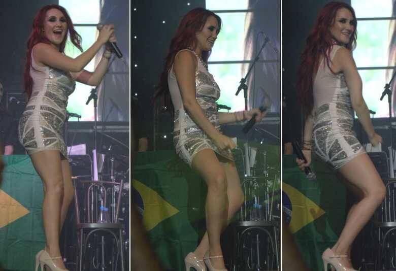 Fã de funk, Dulce Maria mostrou que sabe de cor a letra
da música e dançou a coreografia ao lado de Valesca