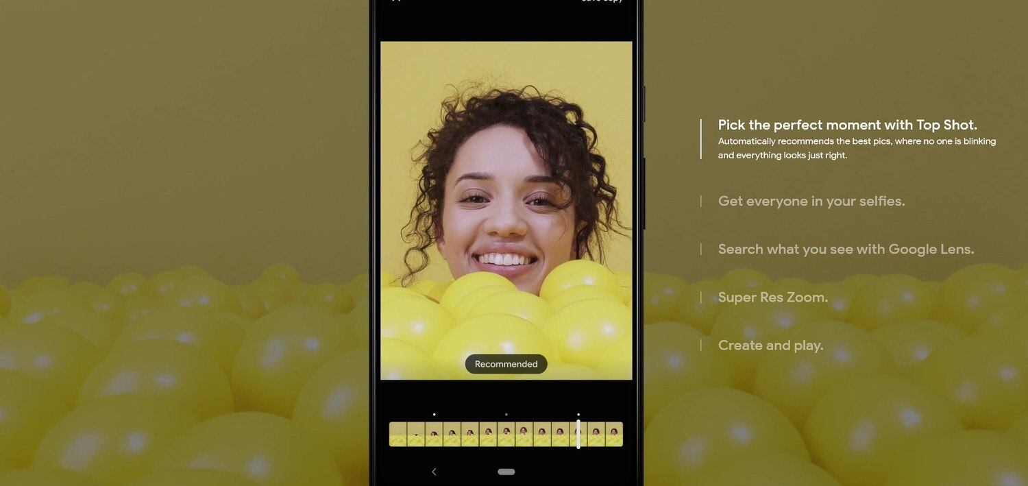 Apresentação do recurso "Top Shot" no Pixel 3 e 3 XL