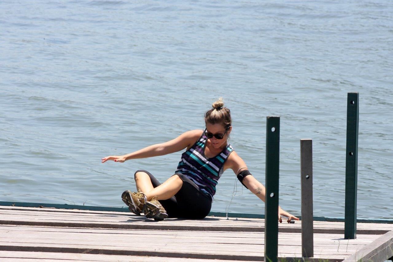 Atriz fez uma série caprichada de alongamento