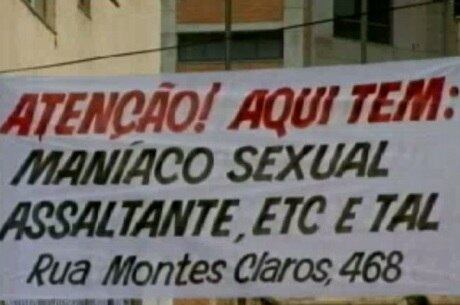 Faixa foi instalada por moradores