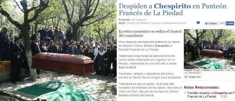 Corpo de Roberto Gómez Bolanõs é enterrado nesta segunda-feira (1°)