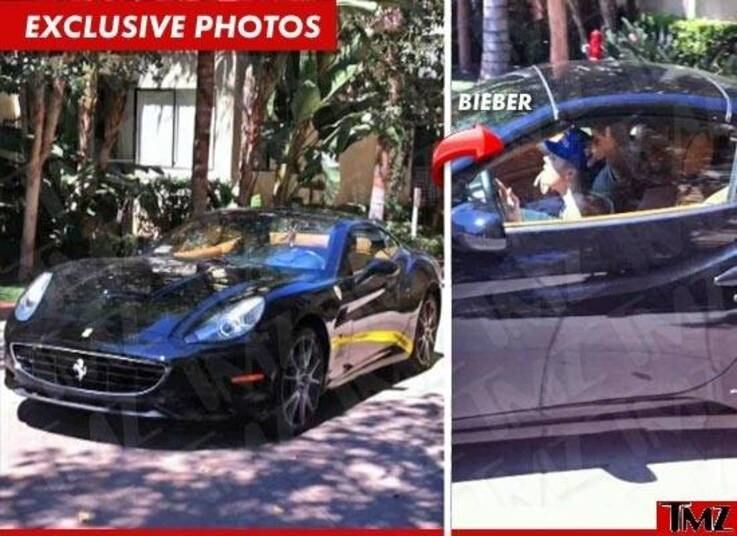 Bem antes disso, o cantor se envolveu em outro acidente com uma Ferrari California. Desta vez, porém, Bieber não teve culpa: o astro foi atingido por um Honda na traseira quando dirigia pelas ruas de Los Angeles (EUA)