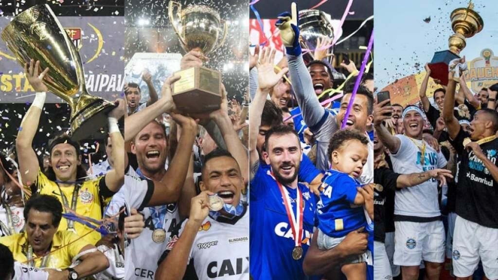 A poucos dias do início do Campeonato Brasileiro de 2019, o LANCE! traz a lista dos campeões estaduais do ano passado e como eles se portaram nas competições nacionais que disputaram na temporada. Alguns não estavam classificados para nenhuma das quatro divisões, outros conseguiram acesso, dois foram vice-campeões e nenhum foi campeão. Veja na galeria: