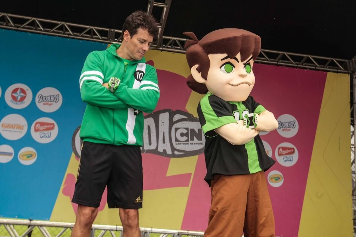 Rodrigo Faro na Corrida Cartoon Network, em São Paulo, neste domingo (21)