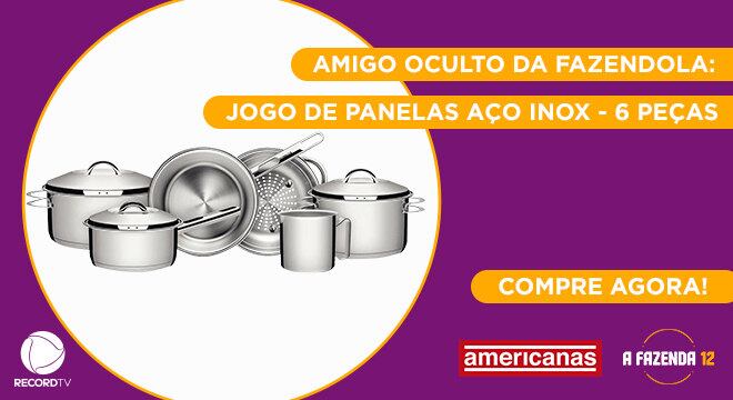 Peão: Lidi
Amigo Secreto sorteado: Mariano
Garanta já o seu Jogo de Panelas Aço Inox - 6 Peças na Americanas!