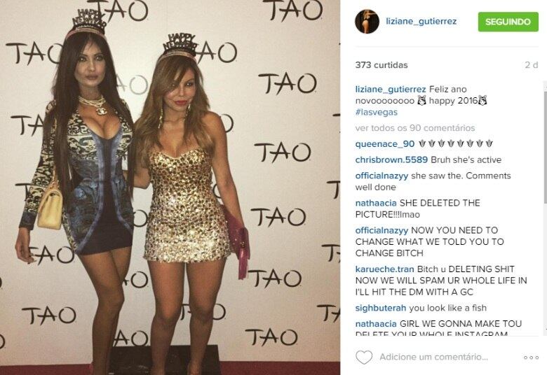 Vários fãs de Chris Brown invadiram o perfil de Liziane no Instagram, deixando comentários agressivos nas fotos dela