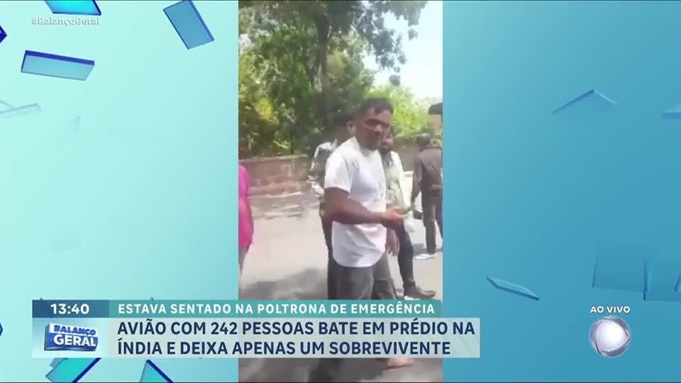 Avião com 242 pessoas a bordo bate em prédio na Índia e deixa apenas um sobrevivente