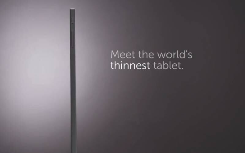 O tablet da Dell supera até o Sony Xperia Z3 Tablet Compact na corrida pelo tablet mais fino do mundo, com apenas 6 mm de espessura
