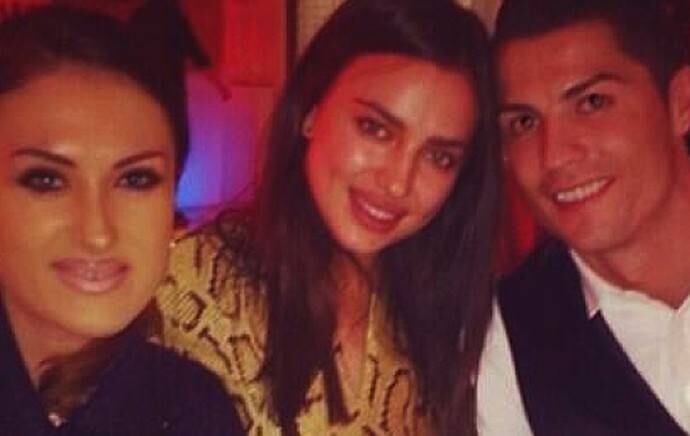 O camisa 7 do Real Madrid ao lado de sua namorada, a modelo Irina Shayk, e de uma amiga