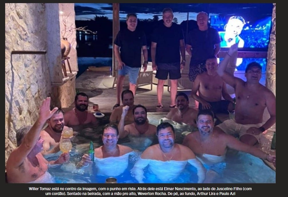 Imagem inclui deputados e senadores, e foi feita no Rancho Tomaz, propriedade de Wille