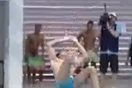 Atleta fez a maior trapalhada durante salto