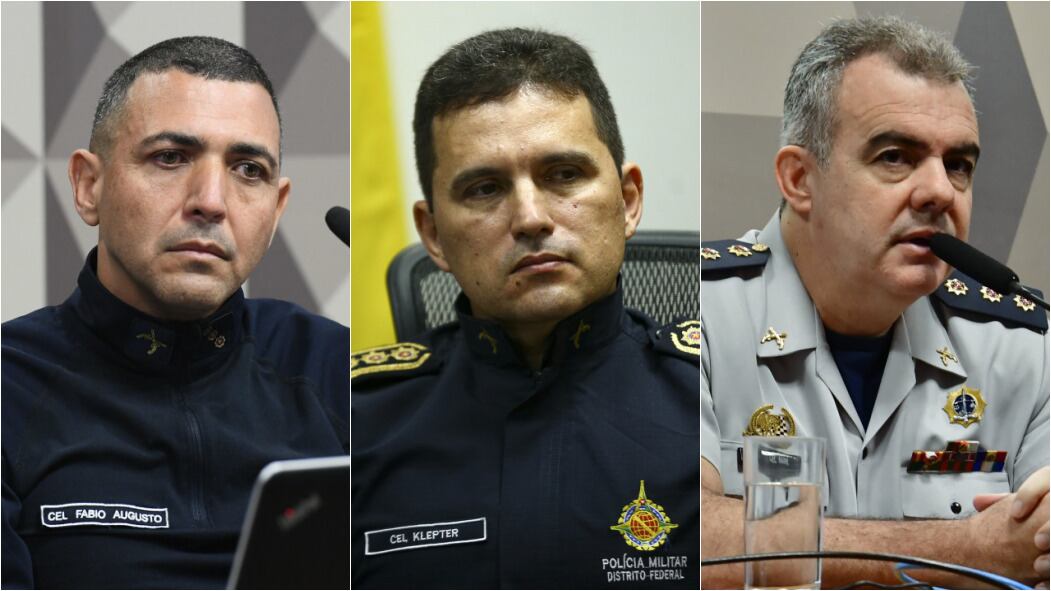 - Coronel Fábio Augusto Vieira, ex-comandante-geral da PM-DF;  - Coronel Klepter Rosa Gonçalves, ex-subcomandante da PM-DF;  - Coronel Jorge Eduardo Naime Barreto, ex-comandante do Departamento de Operações, estava de licença na data;