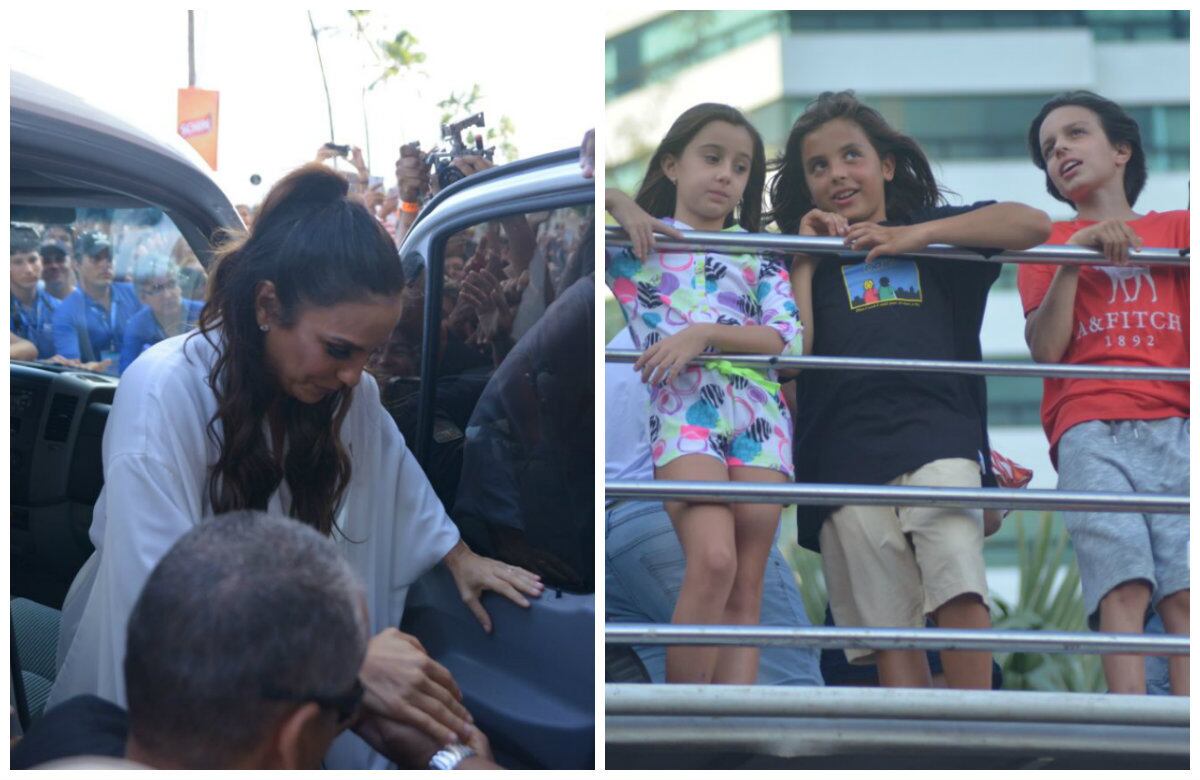 Ivete Sangalo retomou a agenda de shows neste domingo (29), dois meses após o nascimento das gêmeas, Marina e Helena. Marcelo, filho mais velho da cantora, foi prestigiar a mãe e levou amigos para assistir a apresentação