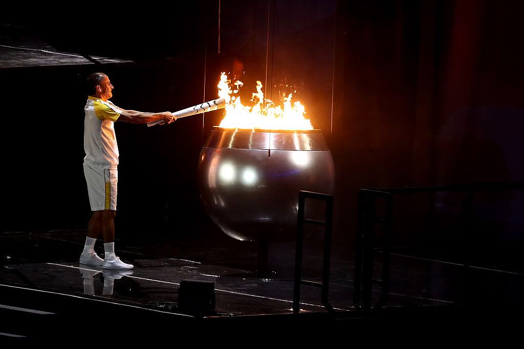 Vanderlei Cordeiro de Lima na cerimônia de abertura da Rio 2016