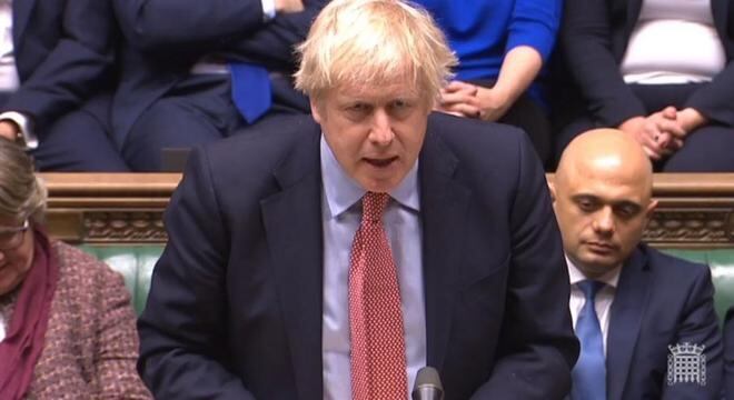 Boris Johnson na primeira sessão do Parlamento após eleição no Reino Unido
