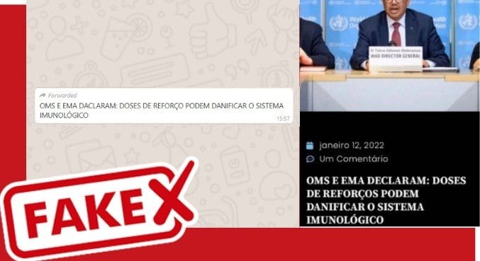 É fake que OMS afirma que doses de reforço são prejudiciais à saúde
