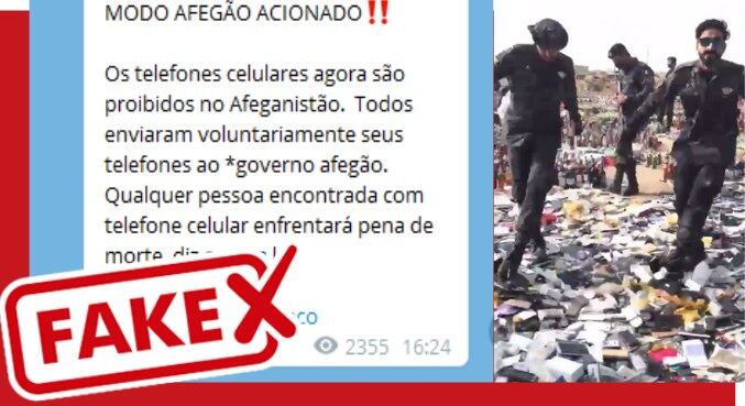 É fake que Talibã proibiu uso de celulares no Afeganistão