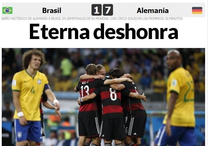 Ao final da partida, a manchete do Marca era "Eterna Desonra"