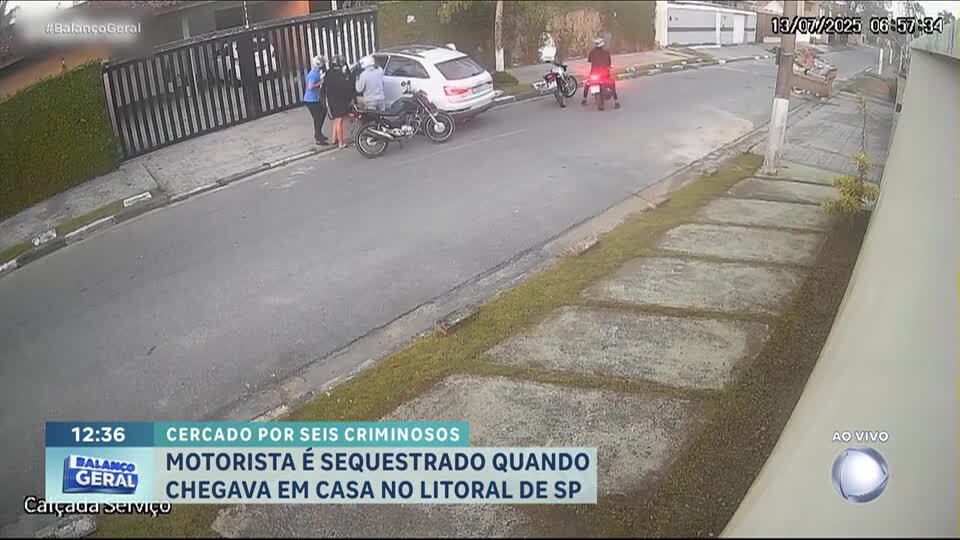 Motorista é sequestrada quando chegava em casa em Guarujá (SP)