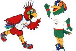 As aves Pato e Lolita foram os mascotes dos Jogos Pan-Americanos de Winnipeg, em 1999