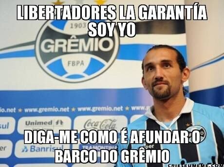 O barco afundou lá no Grêmio...