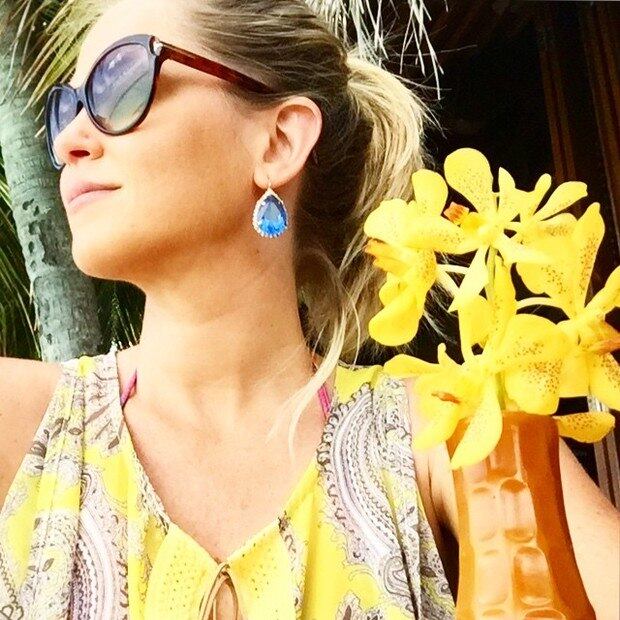 Susana Werner curtindo a viagem no exterior