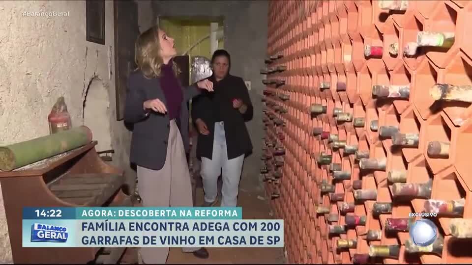 Família encontra caverna com mais de 200 garrafas de vinho ao reformar casa antiga
