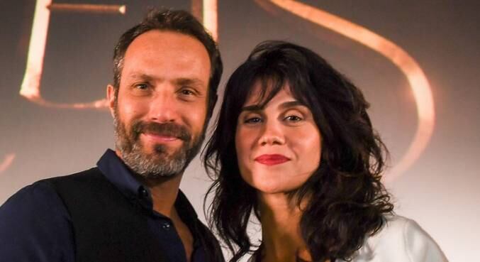 Fernando Pavão e Branca Messina na coletiva de imprensa de Reis