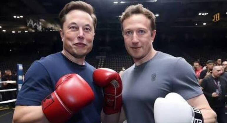 Musk e Zuckerberg planejam se enfrentar em uma luta, como mostra imagem gerada por IA