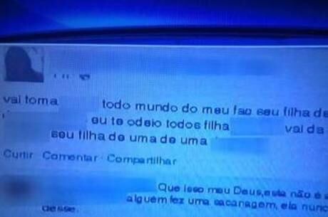 Suspeito de publicar a mensagem ainda não foi identificado