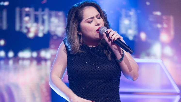 A cantora, fonoaudióloga e professora de canto cearense Nazaré Araújo, de 39 anos, conquistou 89 jurados ao cantar Vitoriosa, de Ivan Lins
