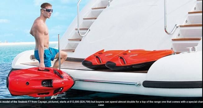 O modelo básico do Seabob F7 custa a partir de US$ 20.000, mas os compradores podem gastar quase o dobro, acrescentando acessórios e equipamento reforçado de segurança