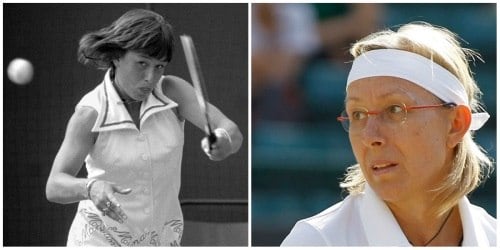 Martina Navratilova, ganhou 18 Grand Slam e bateu o recorde de 31 títulos nas duplas. Hoje a loira desfila seus 57 anos, cheios de beleza e talento