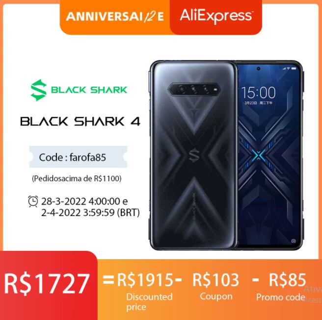 O Xiaomi Black Shark Pro 4 é outro smartphone Android inovador, que o torna uma excelente opção para as tarefas diárias. Você ainda faz fotos incríveis e grava vídeos em 4K. Clique aqui e sabia mais!  