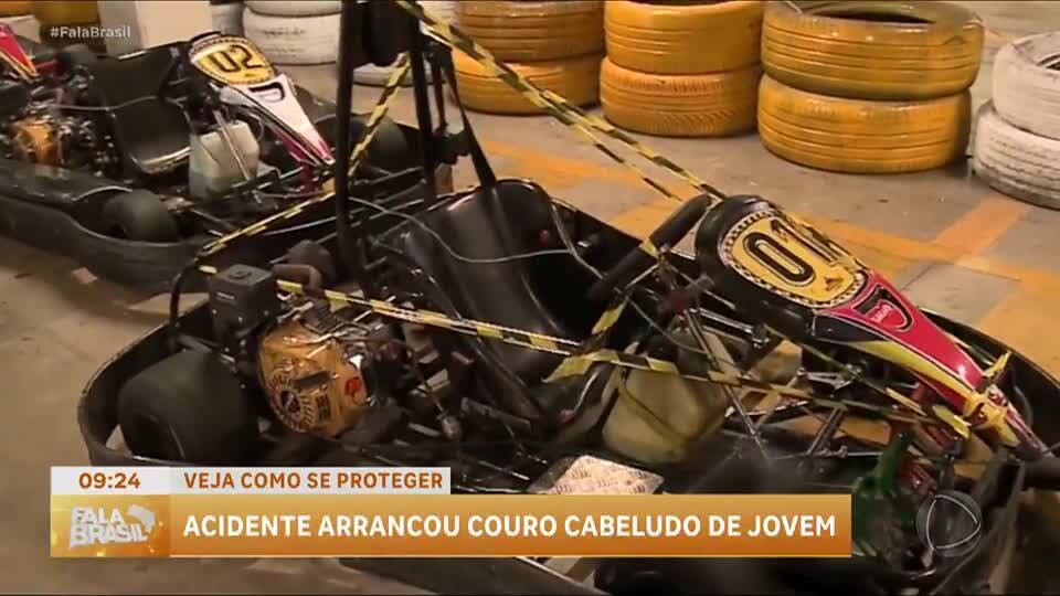 Jovem tem couro cabeludo arrancado em acidente durante corrida de kart e caso levanta alerta