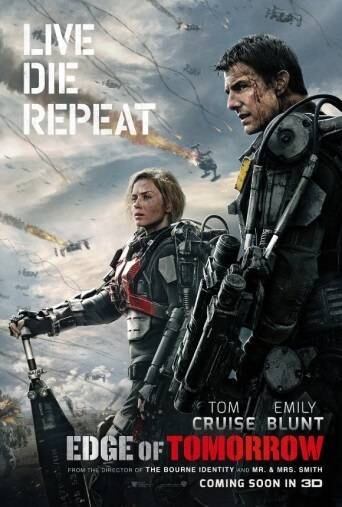 Edge of Tomorrow, da Warner Bros., tem tanta ação quanto ficção. O astro de Hollywood Tom Cruise estrela como
um soldado que é obrigado a lutar em uma guerra alienígena furiosa. A cada dia ele se torna mais forte e hábil para destruir os vilões do espaço que ameaçam o planeta Terra. O filme será lançado em Junho
