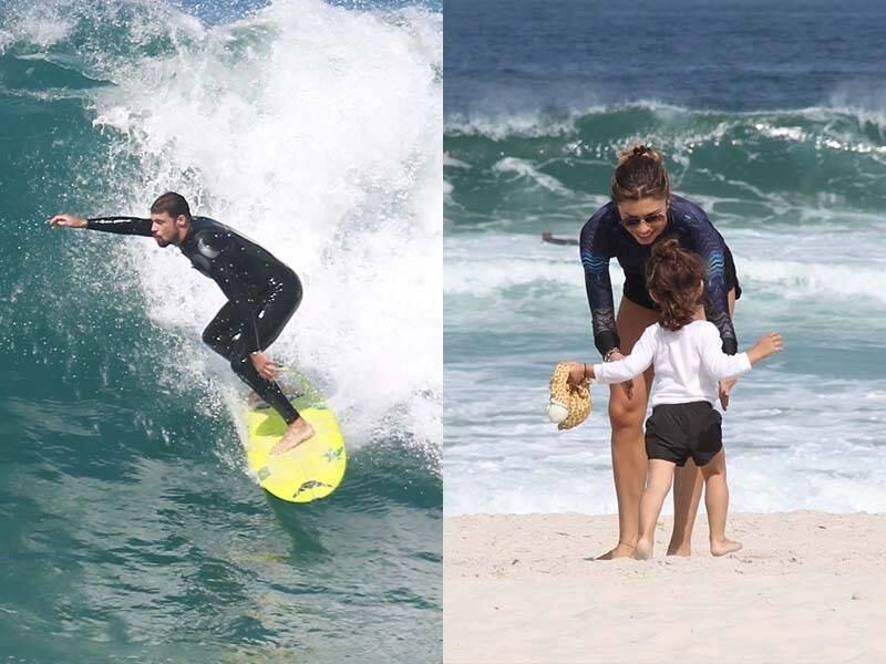 Cauã Reymond e Grazi Massafera aproveitaram a segunda-feira (21) de sol, só que separados. A atriz foi correr com a amiga Ana Lima e brincar com a filha, Sofia, na Barra da Tijuca, no Rio, enquanto ele estava no Recreio dos Bandeirantes surfando