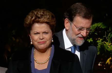 Dilma Rousseff é recebida por Mariano Rajoy em Madri
