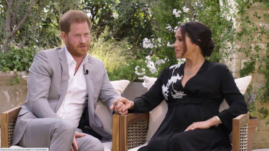 Príncipe Harry e Meghan Markle em entrevista para a apresentadora Oprah Winfrey
