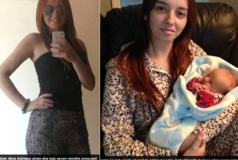 A jovem Sophie Aldridge, 20 anos, procurou hospital por
dores nas costas e acabou dando à luz um menino. Em entrevista, ela disse que “não sabia que estava grávida”

