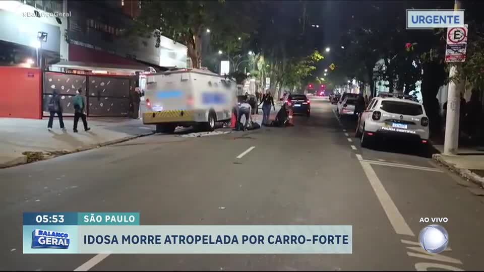 Mulher de 88 anos morre atropelada por carro-forte em São Paulo