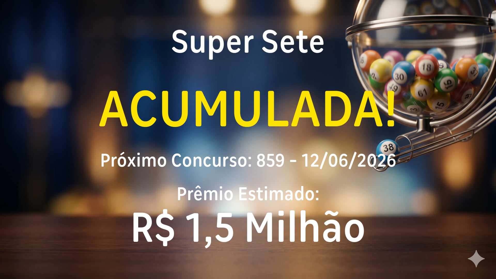 Super Sete: sorteia prêmio acumulado em R$ 1,5 milhão nesta sexta-feira (12)