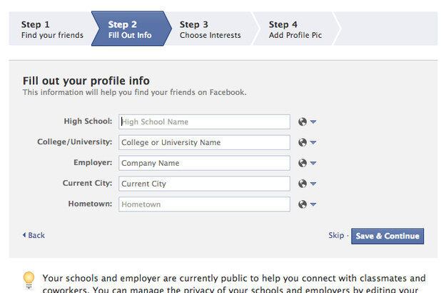 O Facebook sabe quando você terminou o ensino médio, a universidade, quem são seus amigos, onde e com quem você foi a eventos, o lugar que você nascer e onde você mora