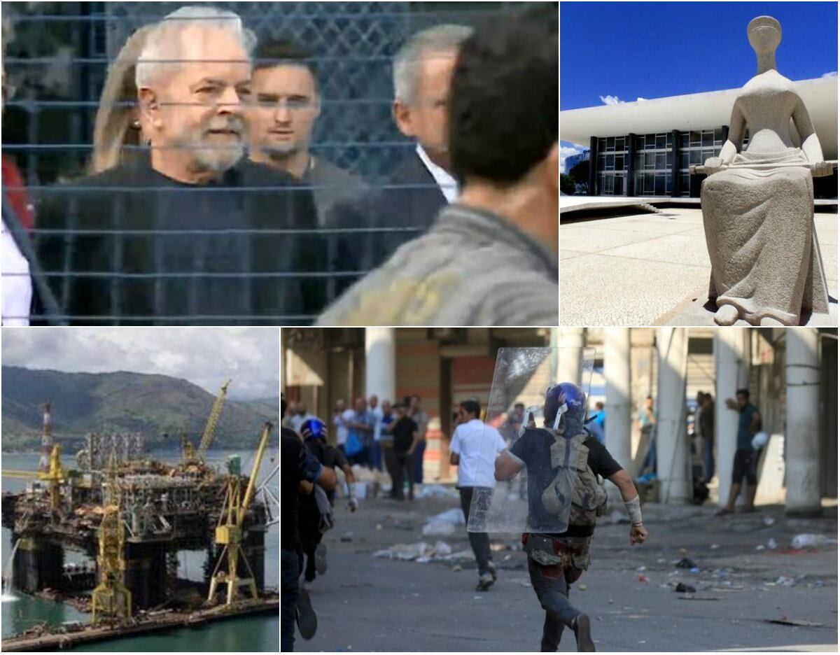 A semana que termina neste sábado (9) foi marcada pela
decisão do STF (Supremo Tribunal Federal) que derrubou, por 6 votos a 5, a
prisão após condenação em segunda instância, veredito que resultou na liberdade
do ex-presidente Luiz Inácio Lula da Silva após 580 dias. Também figuram entre
os destaques o megaleilão do pré-sal e a menor inflação para meses
de outubro desde 1998. Relembre estes e outros
acontecimentos nas próximas fotos