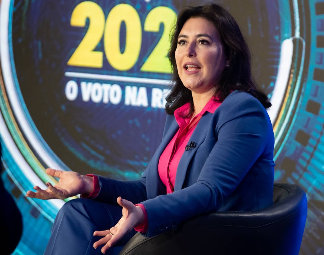 Candidata à presidência Simone Tebet em no JR