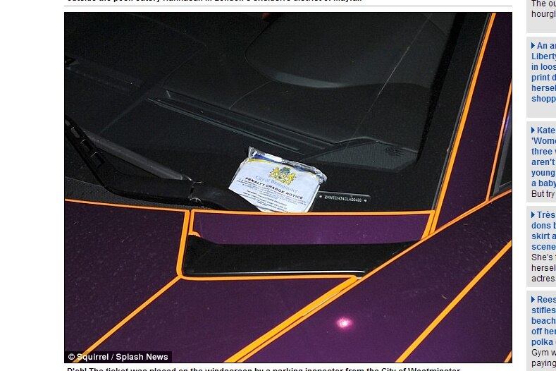 O superesportivo foi multado poucas horas após ter sido liberado do pátio da polícia. Como o Lamborghini não foi retirado após a notificação ele foi guinchado de novo!
