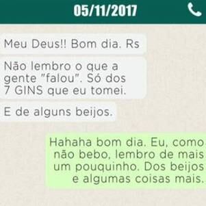 Mensagens carinhosas após o suposto assédio