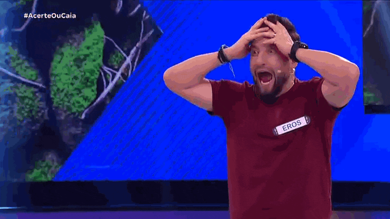 Reprodução em GIF/Eros Prado supera João Pedrosa e é o campeão do Acerte ou Caia! (05:31)