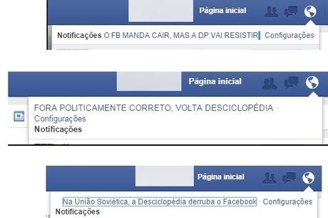 Mensagens em páginas do Facebook