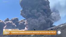 Erupção do vulcão Etna provoca pânico entre turistas na Itália